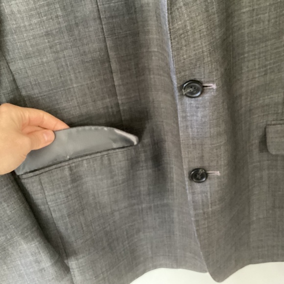 Chaps Men's Sport Coat Gray 100% Wool Size 48 Long Blazer Jacket Office Career - Picture 7 of 15